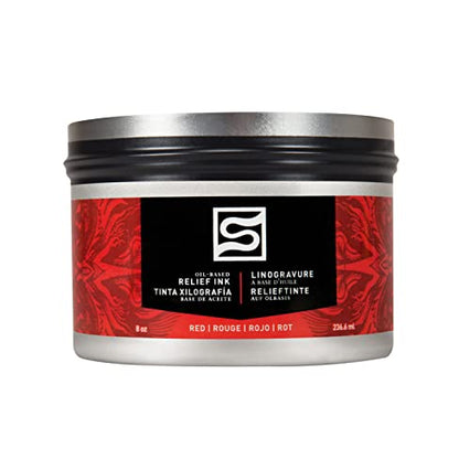 Speedball Oil Relief Ink, 8-Ounce, Red for Block Printing - color: Red