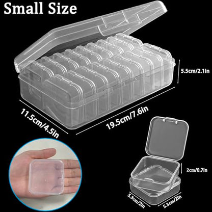 DUOFIRE Bead Organizer 18 Clear Plastic Bead Storage Containers Hinged Lids - size: 18 Grids | 1 Pack