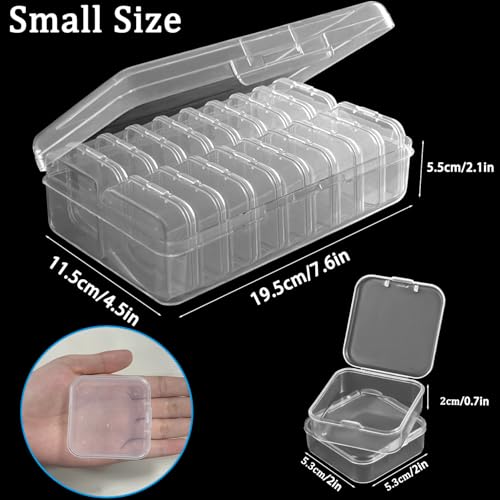 DUOFIRE Bead Organizer 18 Clear Plastic Bead Storage Containers Hinged Lids - size: 18 Grids | 1 Pack