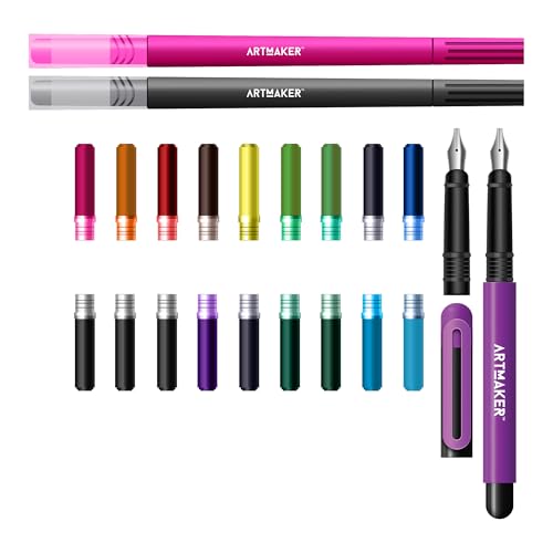 Art Maker: Calligraphy - Complete Starter Kit, Pocket Studio, Instruction Book, Fountain Pen, Dual-Tip Pens, Nibs & Ink Cartridges, Lettering Supplies