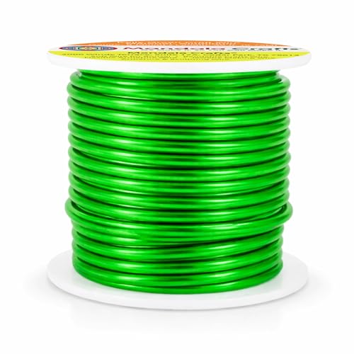 Mandala Crafts 8 Gauge Anodized Aluminum Craft Wire for Jewelry Making - 32 FT Colored Flexible Kelly Green Wire - Bendable for Bonsai Armature Crafting Sculpting - color: Kelly Green, size: 8 Gauge