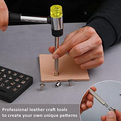 ZMAAGG 38 PCS Leather Stamps, Leather Stamping Tools, Leathers Stamping Kit - size: 38 PCS