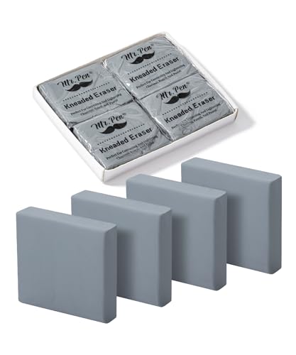 Mr. Pen- Kneaded Erasers, 1.57" x 1.37", 4 Pack, Gray - color: Gray, size: 4 Pack, 1.57" x 1.37"