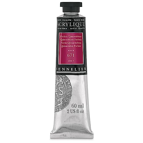 Sennelier Extra-Fine Artists' Acrylic, 60ml, Quinacridone Fuchsia S4, 2.02 Fl Oz (Pack of 1) - color: Quinacridone Fuchsia S4, size: 2 Fl Oz (Pack of 1)