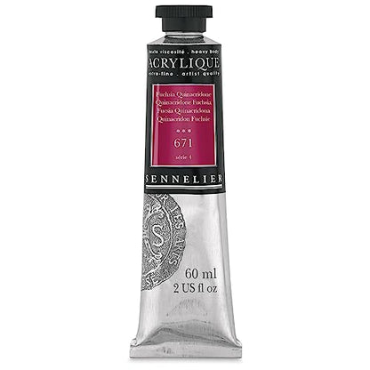 Sennelier Extra-Fine Artists' Acrylic, 60ml, Quinacridone Fuchsia S4, 2.02 Fl Oz (Pack of 1) - color: Quinacridone Fuchsia S4, size: 2 Fl Oz (Pack of 1)