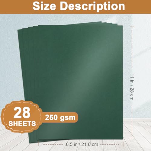 Silunkia 28 Sheets Christmas Green Shimmer Cardstock 8.5 x 11 Paper 92lb | Premium Craft Paper Card Stock for DIY Cards Making, Anniversaries, Wedding Invitations, Greeting Cards - color: Green, size: 28 Sheets
