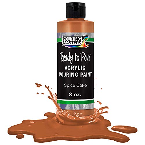 Pouring Masters Spice Cake Ready to Pour Acrylic Pouring Paint - Premium 8-Ounce Pre-Mixed Fluid Acrylic Paint - Fluid Art Supplies for Canvas, Wood, Paper, Tile & Rocks - color: Spice Cake