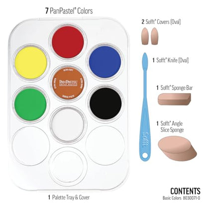 PanPastel Artist Pastels by Golden, Basic Colors Set, 7 Color, Professional Artist Pastels, Unique Pan Format (Cake-Like)