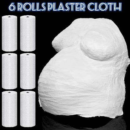 Heentan 6 Rolls Plaster Bandages Strips for Belly Cast Art,4 X 180 Inches | Fast Setting Plaster Gauze for Mask Making, Sculpture Molds, DIY Crafts, Pregnancy Belly Casting, Scenery Art Projects - size: 4 x 180 Inch
