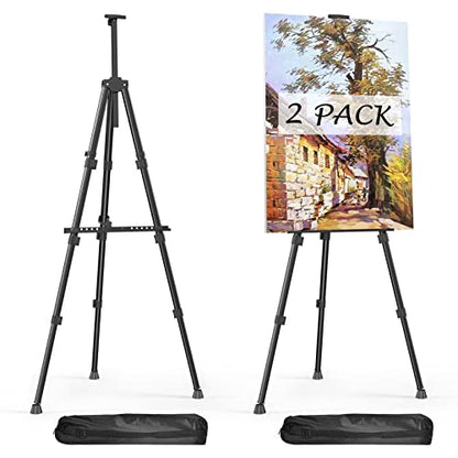 Easels for Painting Canvas, Aredy 66" Art Easel for Drawing, Portable Painting Easel Stand, Metal Table Top Easel (2 Pack) - style: 2 Pack