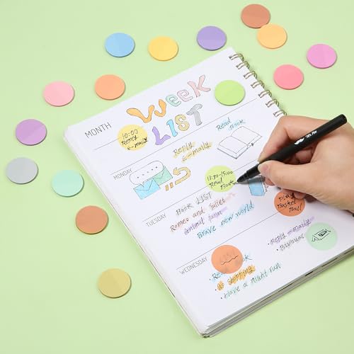Mr. Pen- Round Transparent Sticky Notes, 1.1” Diameter, 14 Pads, 560 Sheets - color: Macaron, size: 560 pcs