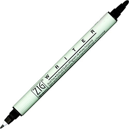 Zig WRITER 12 Colors Set, 0.5mm, 1.2mm, Dual Tip, Waterproof and Smudge proof when dry, Archival Quality, No mess, Photo-Safe, Acid Free, Lightfast, Odourless, Xylene Freeing, Made in Japan - style: 12 Colors