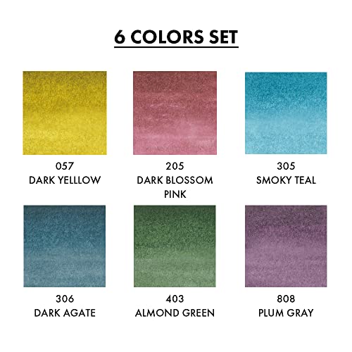 Kuretake ZIG CLEAN COLOR Real Brush 6 colors set Smoky Colors - style: 6 Smoky Color set