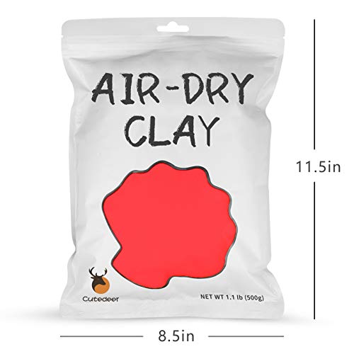 Cutedeer Red Air Dry Clay, 1.1lb Foam Modeling Clay, Soft Squishy Molding for Kids Adults, Arts & Crafts Project Slime Supplies(1.1lb - 1 Pack, Red) - color: Red, size: 1.1lb - 1 PACK