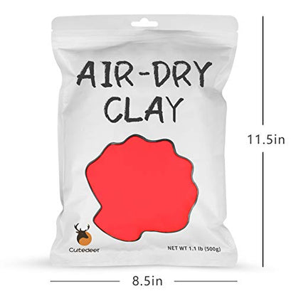 Cutedeer Red Air Dry Clay, 1.1lb Foam Modeling Clay, Soft Squishy Molding for Kids Adults, Arts & Crafts Project Slime Supplies(1.1lb - 1 Pack, Red) - color: Red, size: 1.1lb - 1 PACK