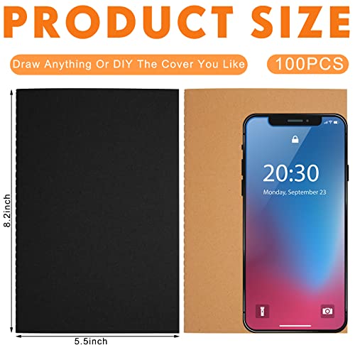 Mimorou 100 Pcs A5 Journals Notebooks Bulk,Brown,Lined - color: Black, Brown, style: Lined
