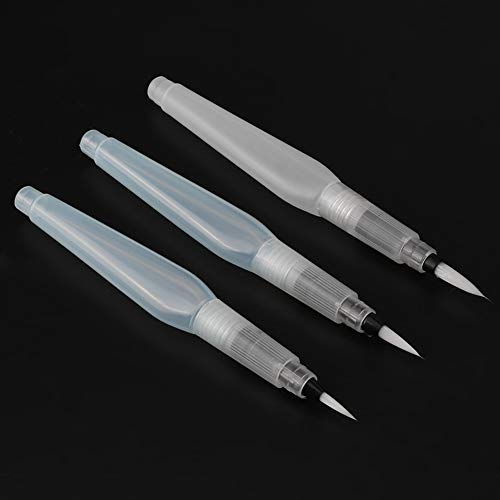 Refillable Water Brush Pen, 3Pcs/6Pcs Ink and Paint Art Pens Plus Fill Tool Watercolor Painting Calligraphy Art Crafts Set (3 Pcs Water Brush Pen)
