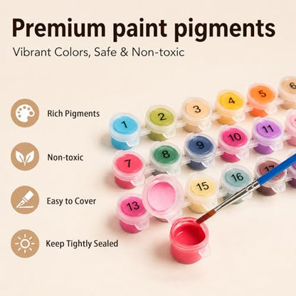 AUKELHJ Paint by Numbers Kit for Adults Beginner, Card Table, 16X20 Inch - color: 15-Card Table