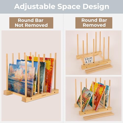 Tabletop Art Storage Rack - Wooden Drying & Display Rack with Adjustable Slots for Organizing Canvas, Prints, Artwork, Panels, and Posters - Ideal Organizer for Studios & Galleries - size: Desktop Art Rack