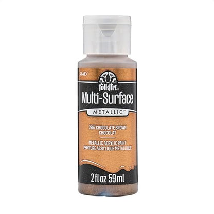 FolkArt multisurface metallic paint, 2 oz, Chocolate Brown - color: Chocolate Brown, size: 2 Fl Oz (Pack of 1)