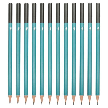 PATIKIL HB Drawing Pencils for Sketching, 12PCS Sketch Pencils for Drawing Art Pencils Graphite Wood Pre-sharpened for Drawing Sketching Artist, Hexagonal, Black Refill, Green/Black Pole - style: HB