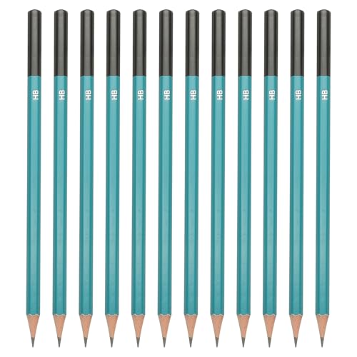 PATIKIL HB Drawing Pencils for Sketching, 12PCS Sketch Pencils for Drawing Art Pencils Graphite Wood Pre-sharpened for Drawing Sketching Artist, Hexagonal, Black Refill, Green/Black Pole - style: HB
