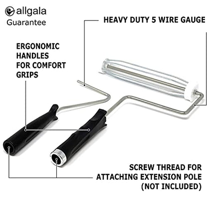 Allgala Paint Roller Kit 12-Piece Premium with Roller Frames, Covers, Steel Tray, Brush, Mixer, Masking Tape etc - TH10302 - color: 12-PC Metal