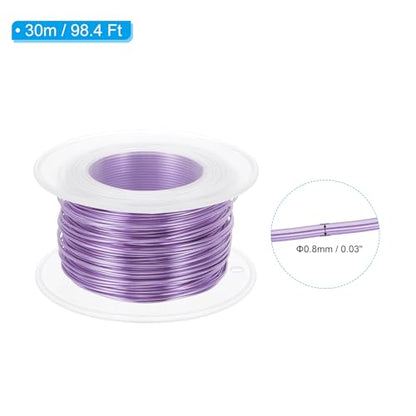 PATIKIL 20 Gauge 0.8mm Aluminum Craft Wire, 98.4 Ft Metal Wire Armature Bendable Wire for Jewelry Making Metal Wrap DIY, Light Purple - color: Light Purple, size: 0.8 mm x 30 m