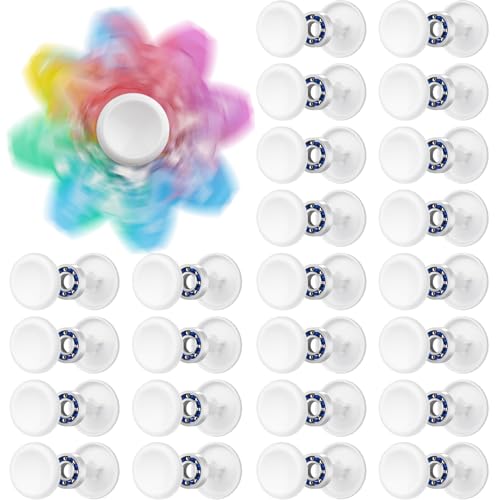 NiArt Fidget Spinner Bearings with Caps 24 Pack, Chrome Steel DIY Set | Sealed Bearing Design Keeps Dust Out for Smooth Precision Spinning, Ideal for Resin Casting Projects, Stress Relief, White - size: ONLY 24 WHITE Cap Bearings