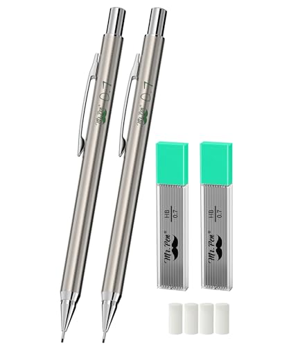 Mr. Pen- Metal Mechanical Pencil Set with Lead Refills & Erasers, 2 Pack - style: 0.7mm