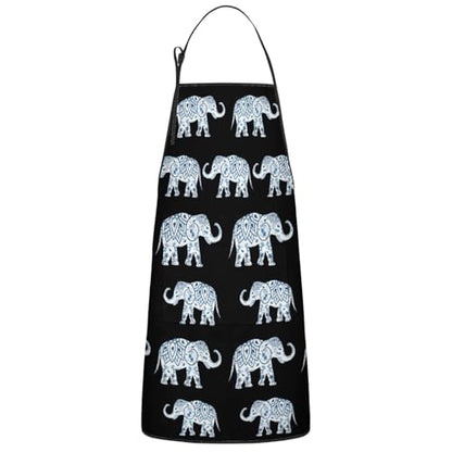 Apron with 2 Pockets,Kitchen Chef Artist Aprons for Cooking Gardening Baking Painting, Waterproof Apron 33" x 27" - color: Elephant