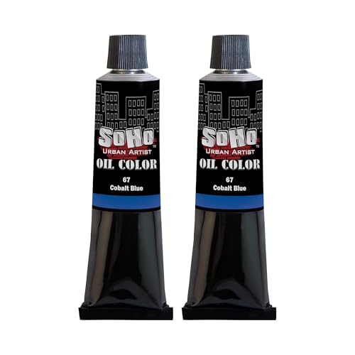 Soho Urban Artist Oil Paint - 2 Pack, Cobalt Blue 2 Pack - 170 ml Tube - Best Valued Oil Colors for Painting with Excellent Pigment Load - color: Cobalt Blue