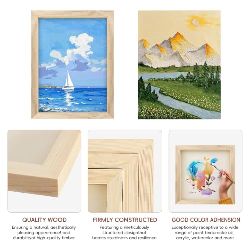 10 Pack 5x7 Inch Unfinished Wood Panel Boards for DIY Painting Art Crafts | Blank Wood Canvas Frames for Oil Paint Pouring & Valentine Halloween Xmas Decor - size: 5"×7" 10 Pack
