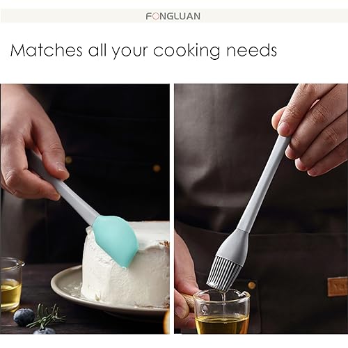 Mini Silicone Spatula Set of 5 - Heat Resistant & Nonstick Rubber Spatulas - Dishwasher Safe Kitchen Utensils for Cooking, Baking, Mixing