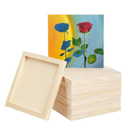 8 Pack 8x8 Inch Unfinished Square Wood Panels for DIY Painting Crafts - size: 8"×8" 8 Pack