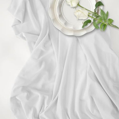 Manyshofu White Mesh Fabric by The Yard 4-Way Stretch, 60 Wide (1 Yard) - color: White, size: 1 Yard