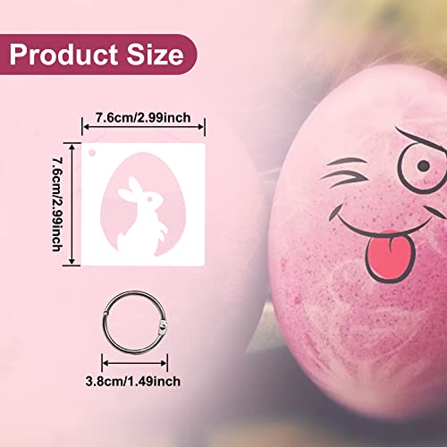 24 Pcs Small Easter Painting Stencils Happy Easter Reusable Plastic Art Craft Stencils 3X3 Inch for Painting On Wood Wall Glass Fabric Rock Canvas with Eggs Bunny Rabbit Pattern - style: Easter Style