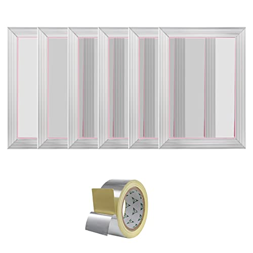 VEVOR 6 Pieces Aluminum, 10x14inch Silk Screen Frame with 110 Count High Tension Nylon Mesh and Sealing Tape for T-Shirts DIY Printing, Silver - size: 10x14inch, style: 6 Pieces