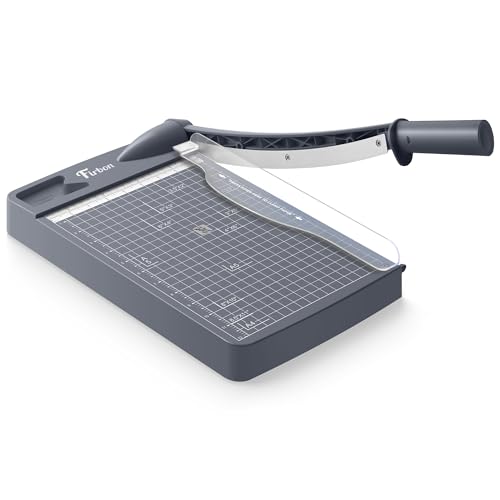 Firbon 12 Inch Guillotine Paper Cutter, Heavy Duty Paper Trimmer, Gray | 12-Sheet Capacity | Dual Scales | Paper, Cardstock & Photo Trimming | Scrapbooking Crafts | Office, Home & Studio Use - color: Gray