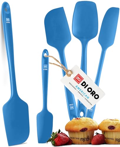 DI ORO Silicone Spatula Set - 600F Heat Resistant, 5-Pc Blue - color: Blue