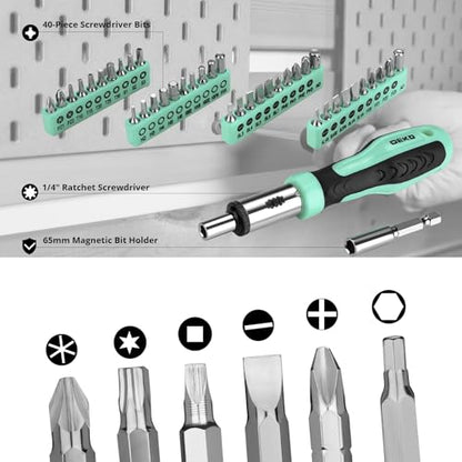 DEKOPRO Tool Set: 228 Piece Home Tool Kit, Household Basic Repair Tool Set Comes with Storage ToolBox, Socket Wrench Set for Car, Hand Tool Box Set for Home - Turquoise - color: Turquoise