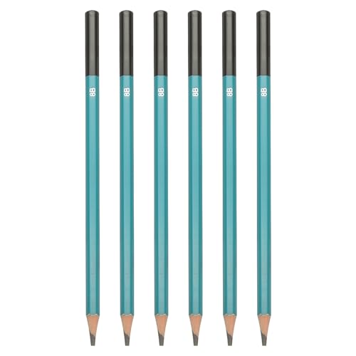 PATIKIL 8B Drawing Pencils for Sketching, 6PCS Sketch Pencils for Drawing Art Pencils Graphite Wood Pre-sharpened for Drawing Sketching Artist, Hexagonal, Black Refill, Green/Black Pole - style: 8B
