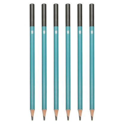 PATIKIL 8B Drawing Pencils for Sketching, 6PCS Sketch Pencils for Drawing Art Pencils Graphite Wood Pre-sharpened for Drawing Sketching Artist, Hexagonal, Black Refill, Green/Black Pole - style: 8B