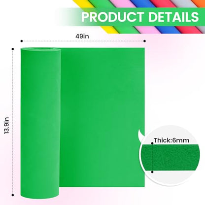 Do²ping Green Eva Foam Sheets roll, 6mm eva Craft Foam 49''x13.9'' High Density 86kg/m3 for Cosplay - color: Green, size: Thickness 6mm