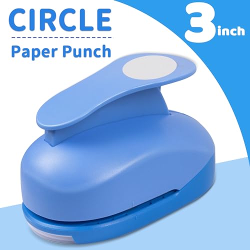 Circle Punch, Large Circle Hole Punch, 3 in Circles Cutter for Craft | Circle Punches for Paper Crafts, Circle Shaped Hole Punch, Circles Paper Punch for Scrapbooking, Precise & Smooth Cutting - style: Circle Punch