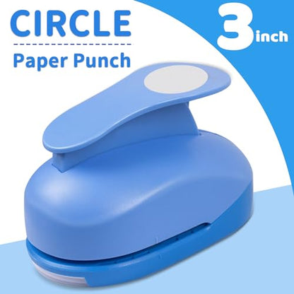 Circle Punch, Large Circle Hole Punch, 3 in Circles Cutter for Craft | Circle Punches for Paper Crafts, Circle Shaped Hole Punch, Circles Paper Punch for Scrapbooking, Precise & Smooth Cutting - style: Circle Punch