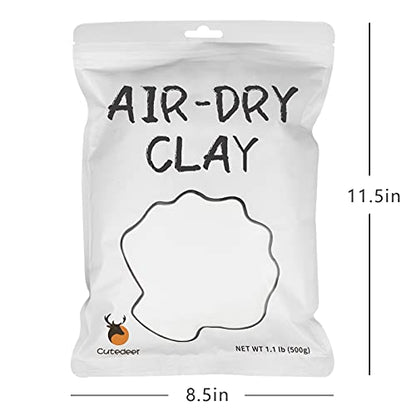 Cutedeer White Air Dry Clay, 3.3lb Foam Modeling Clay, Soft Squishy Molding for Kids Adults, Arts & Crafts Project Slime Supplies(3.3lb - 3 Pack, White) - color: White, size: 3.3lb - 3 PACK