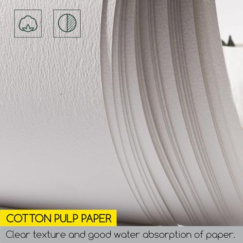 MEEDEN 15"X10.2" Cotton Watercolor Paper Block: Hot Pressed, 140lb/300gsm - color: Hot Press, size: 15×10.2"