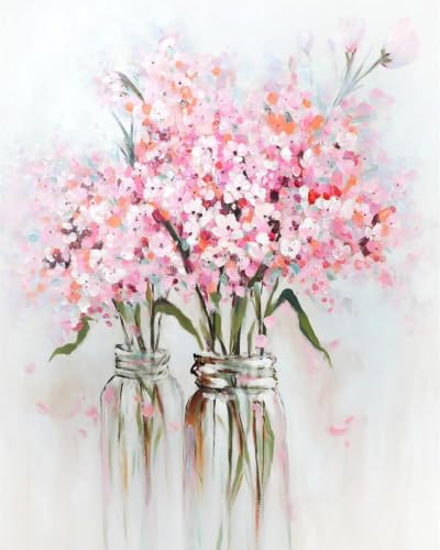 Diamond Art Kits for Adults,Pink Flowers Diamond Painting Kits 12x16in | Diamond Painting Kit - Sparkling Full Drill Design Perfect for Home Decor, Holiday Gifting, And Relaxing Crafting 12x16inch - color: DP04529