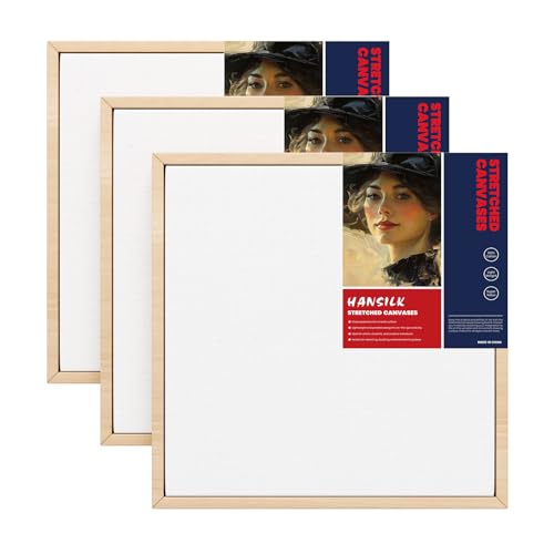 3pk 10x10 Blank Framed Canvas Wall Art - Premium White Canvas for DIY Art and Custom Painting - size: 10*10-3